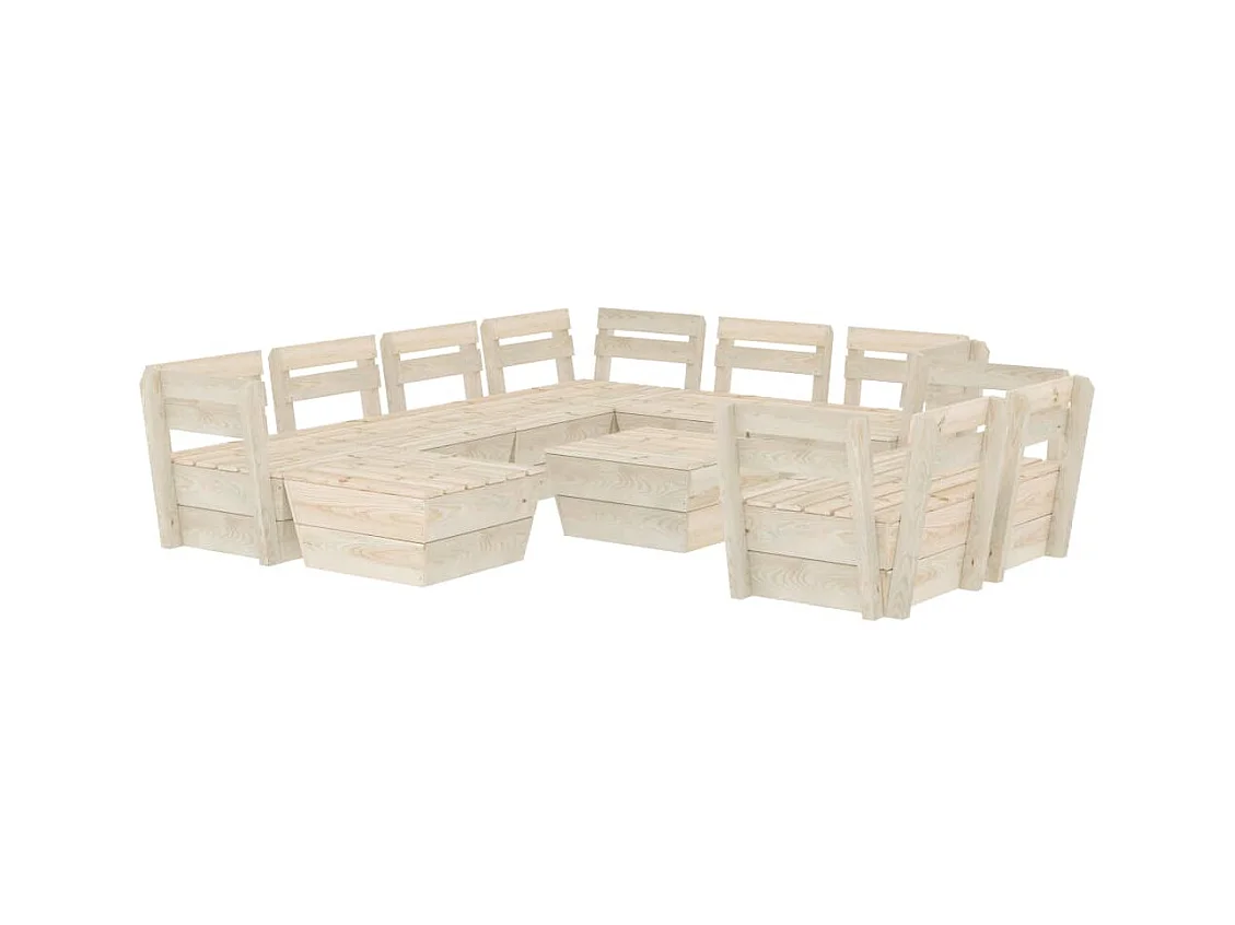 Tuinmeubelpallet 10 stuks Geïmpregneerd vurenhout