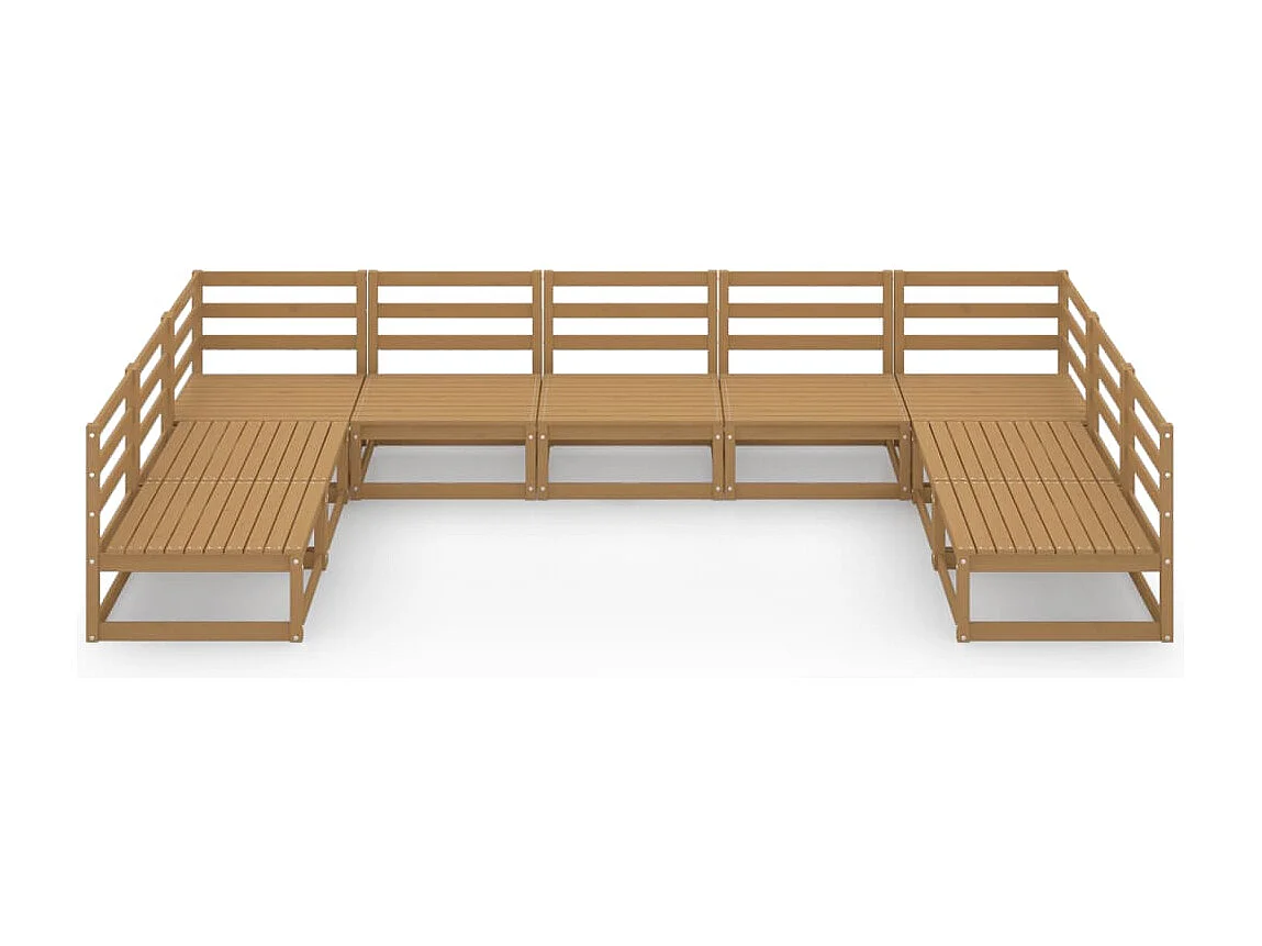 Gartenmöbel 9-teilig aus massivem Kiefernholz