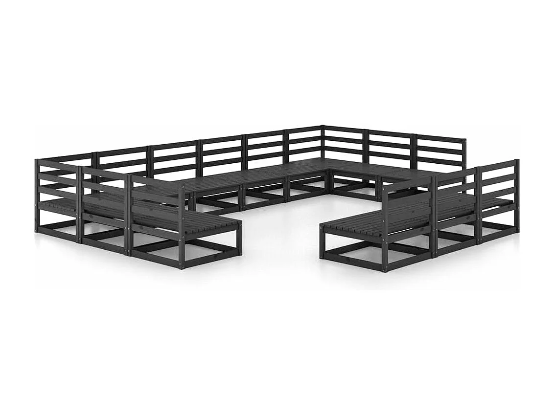 Gartenmöbel 13-teilig aus massivem Kiefernholz