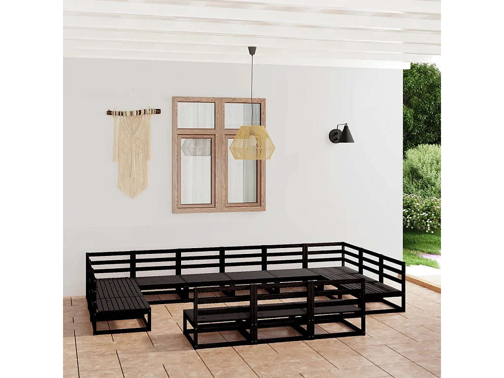 Gartenmöbel 13-teilig aus massivem Kiefernholz