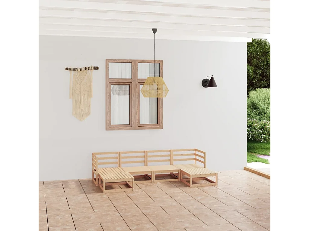 Mobili da giardino 6 pz. Legno di pino massiccio