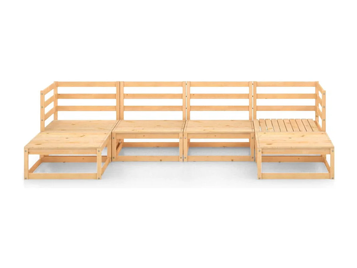 Mobili da giardino 6 pz. Legno di pino massiccio