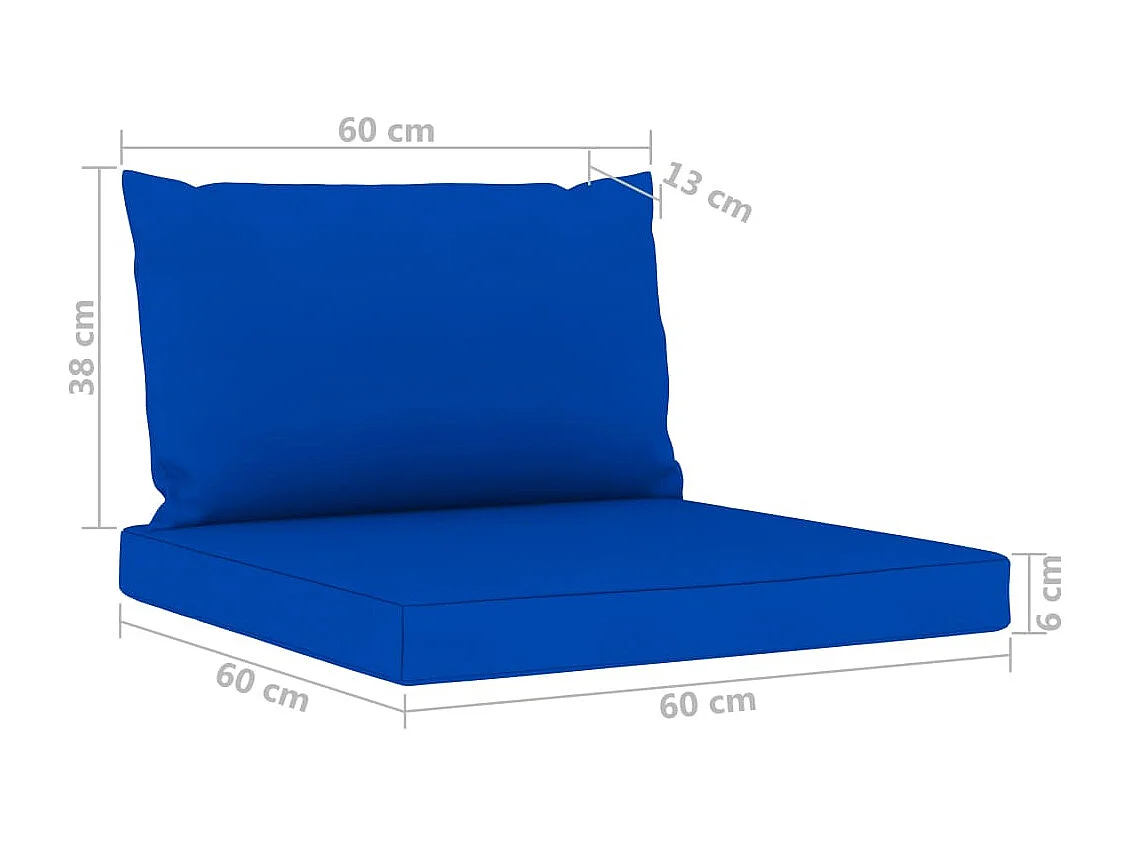 Salon de jardin 6 pcs avec coussins bleu