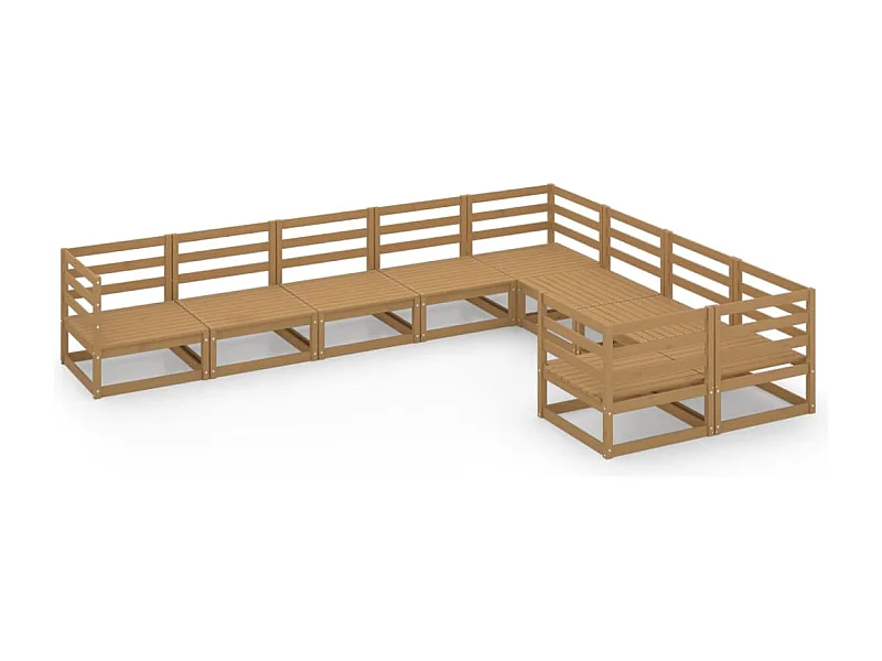 Tuinmeubelen 9-delig massief grenenhout