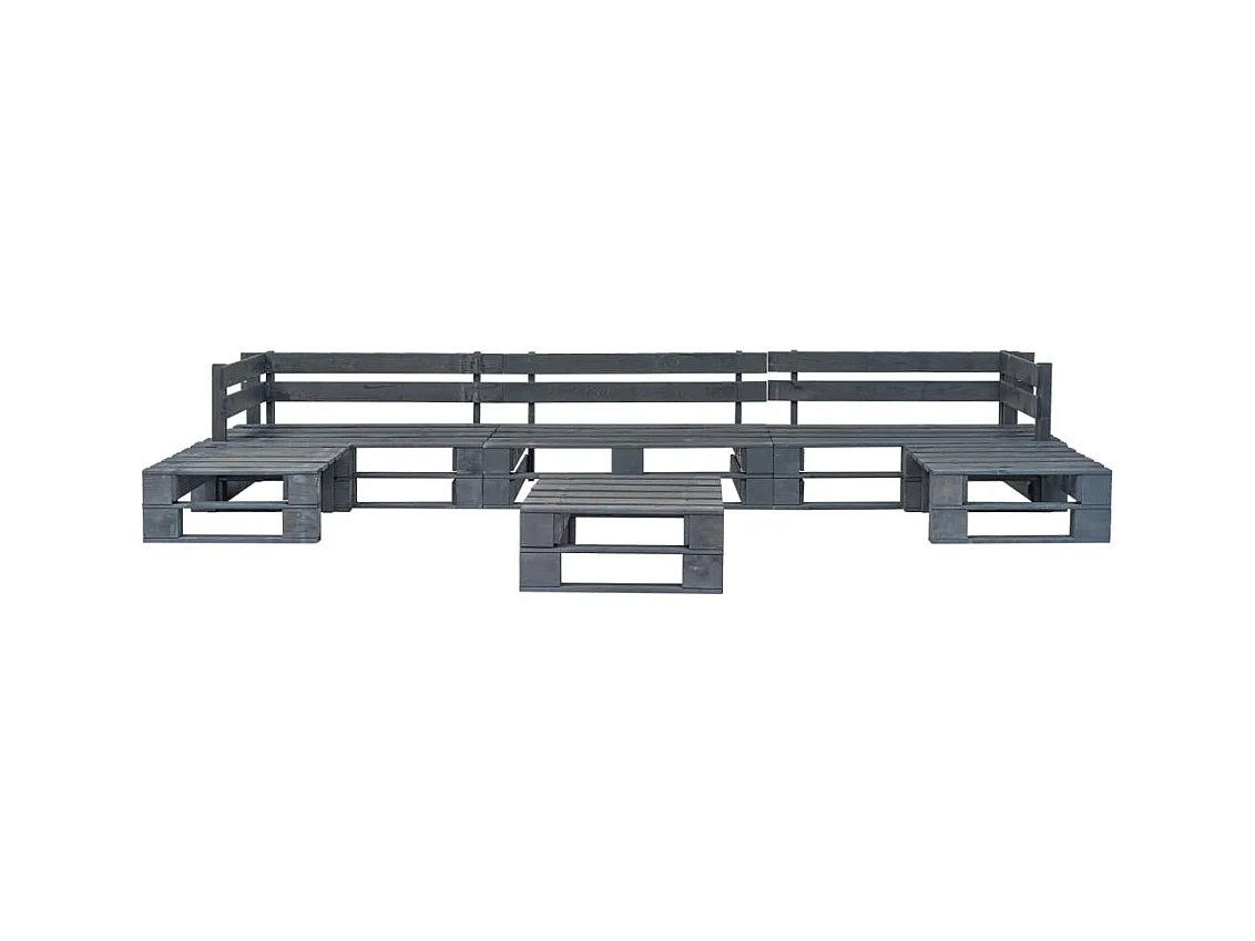 Pallet per mobili da giardino 6 pezzi in legno grigio
