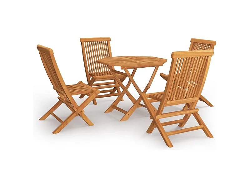 Salon de jardin 5 pcs Bois de teck massif
