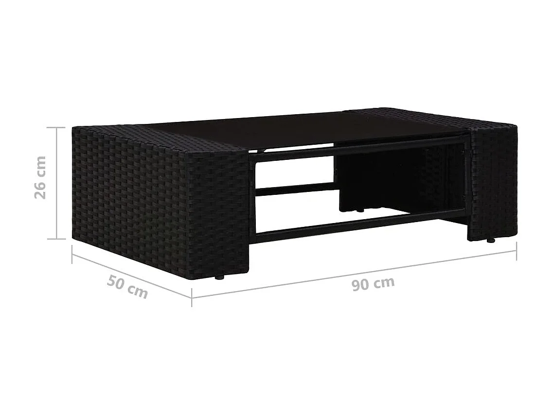 Salon de jardin 8 pcs Résine tressée Noir