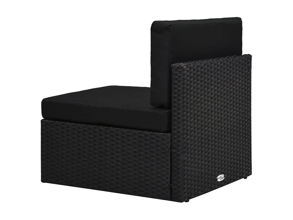 Salon de jardin 8 pcs Résine tressée Noir