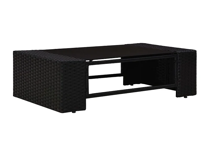 Salon de jardin 8 pcs Résine tressée Noir