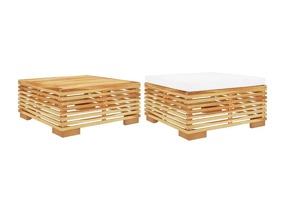 Salon de jardin 2 pcs Bois de teck massif