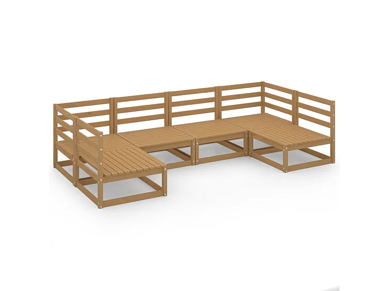 Mobili da giardino 6 pezzi in legno di pino massiccio
