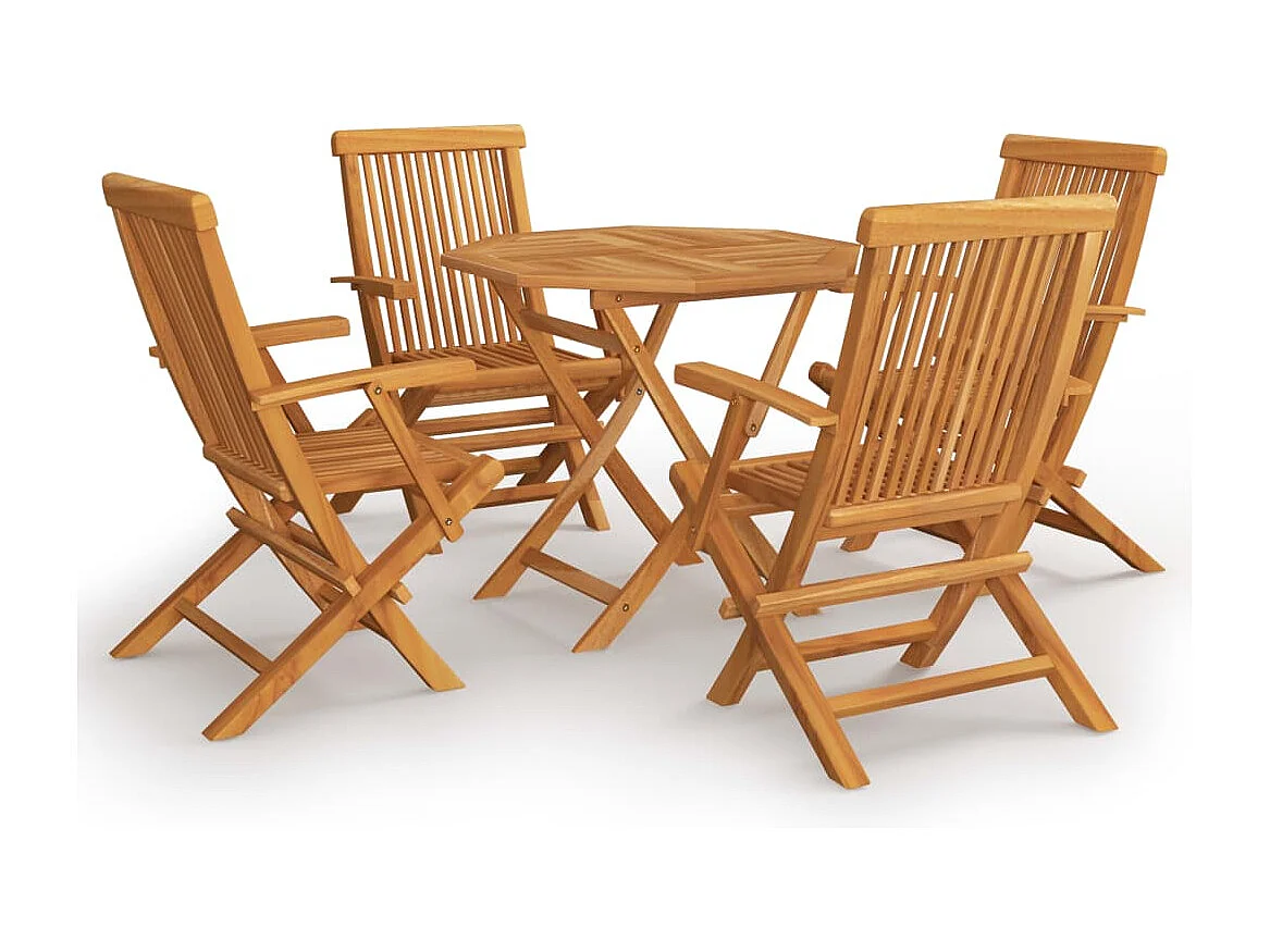 Mobili da giardino 5 pz. Legno massello di teak