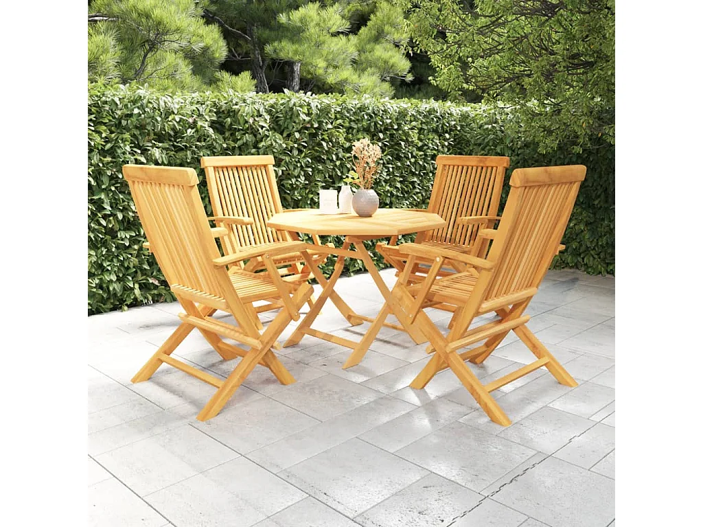 Mobili da giardino 5 pz. Legno massello di teak