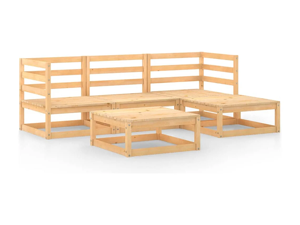 Mobili da giardino 5 pz. Legno di pino massiccio