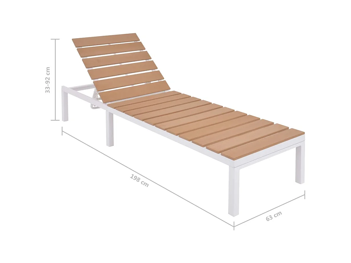 5 stuks tuinmeubelen met aluminium en WPC kussens