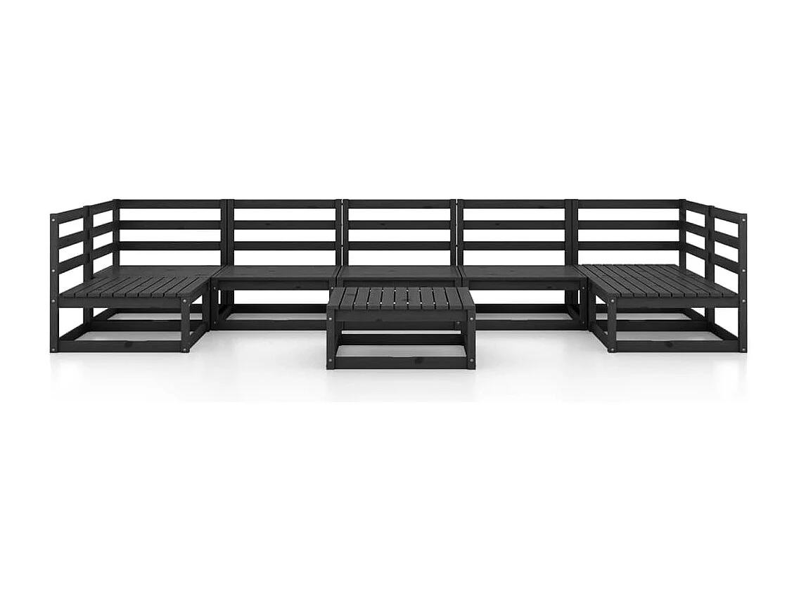 Salon de jardin 8 pcs bois de pin massif
