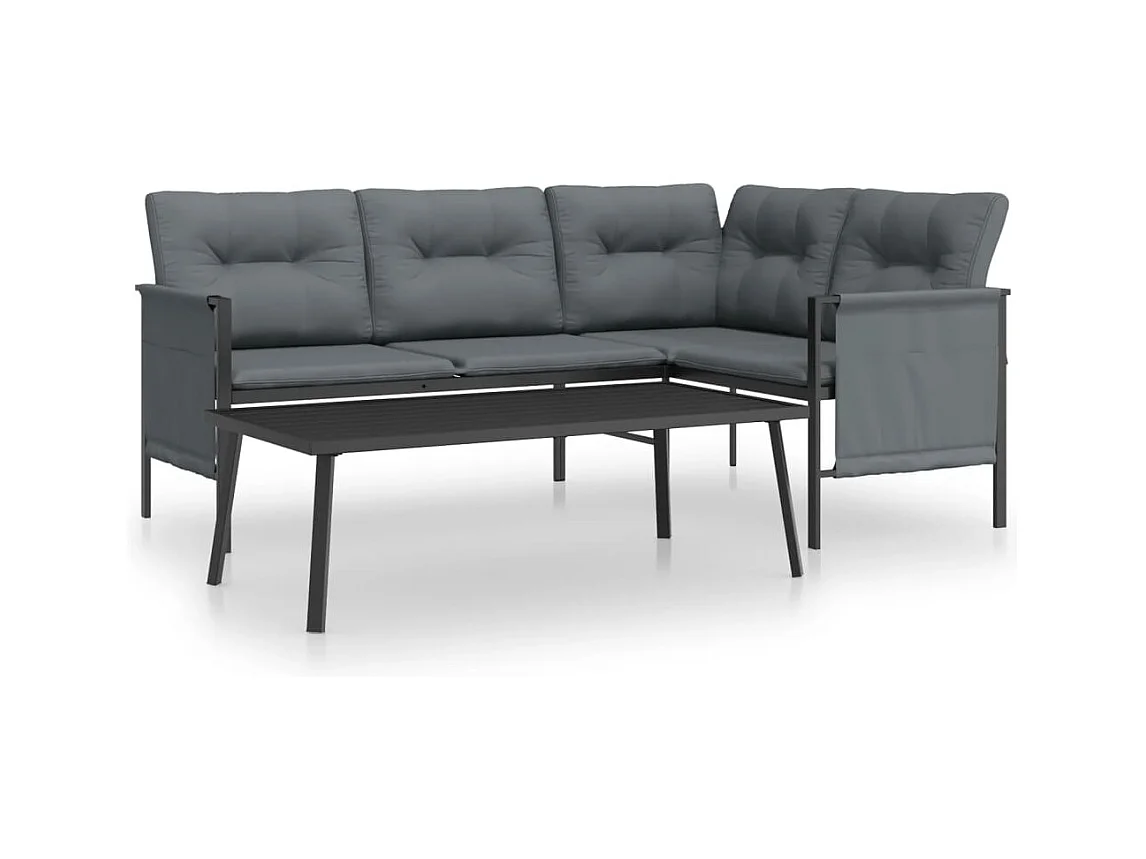 Salon de jardin 2 pcs anthracite acier