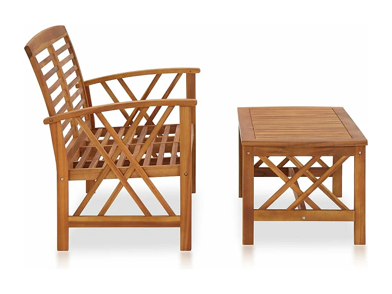 Muebles de jardín 2 piezas Madera maciza de acacia