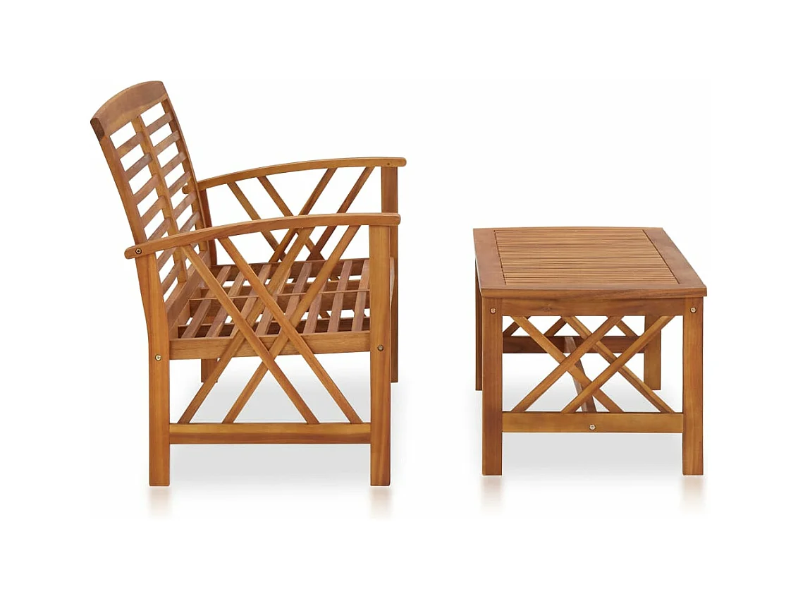 Mobili da giardino 2 pz. Legno massello di acacia