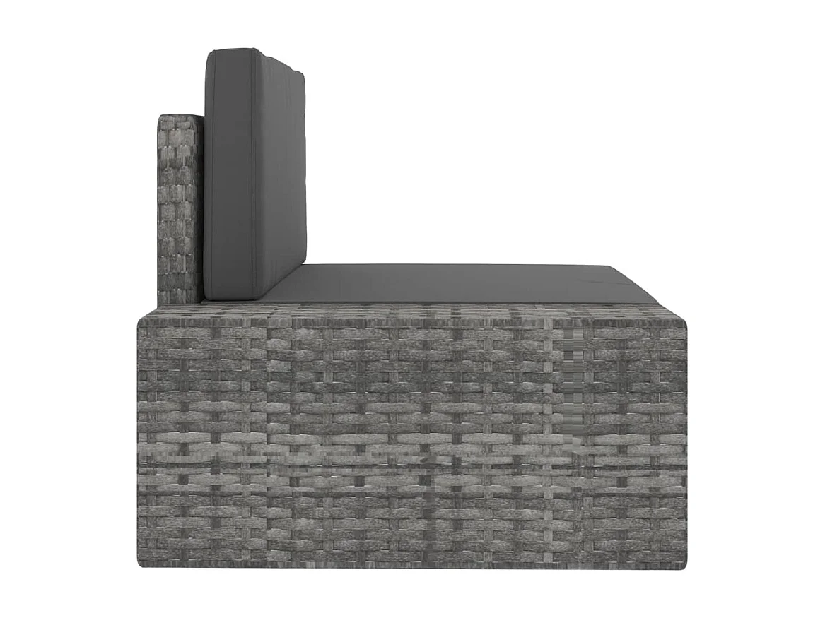 Mobili da giardino 4 pz. Resina intrecciata Grigio