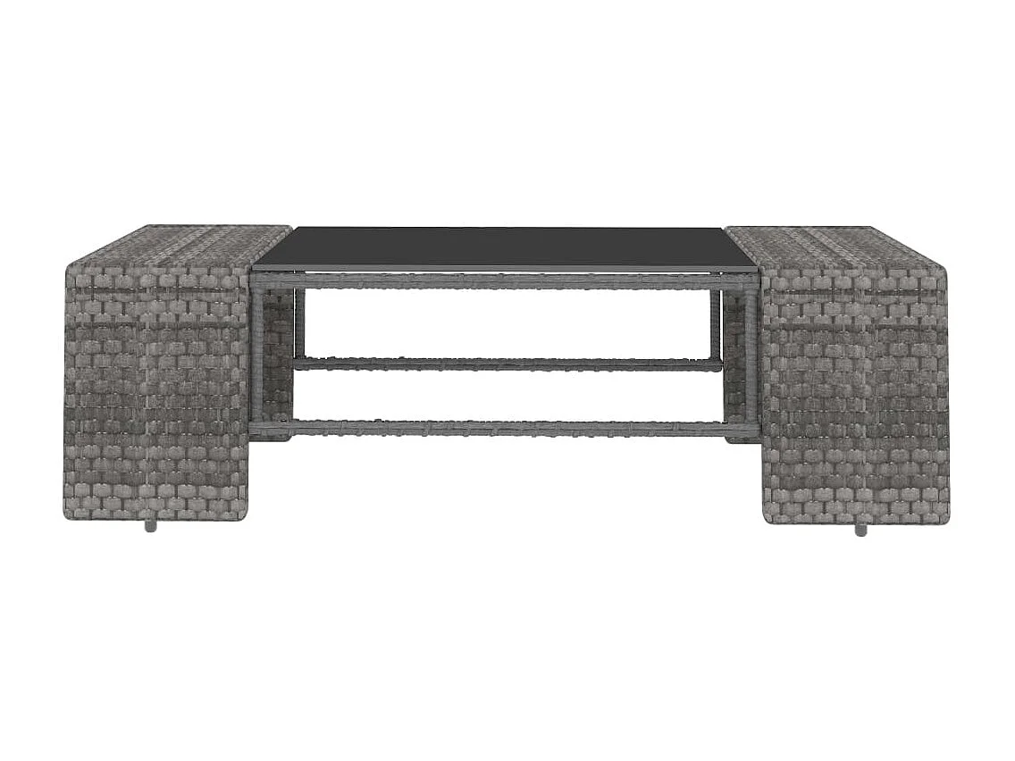 Mobili da giardino 4 pz. Resina intrecciata Grigio