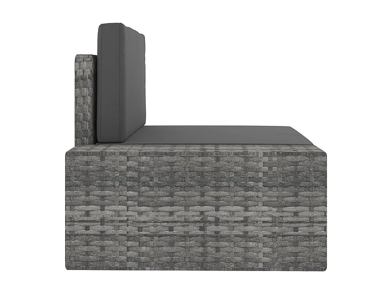 Móveis de jardim 4 unidades de resina vime cinza