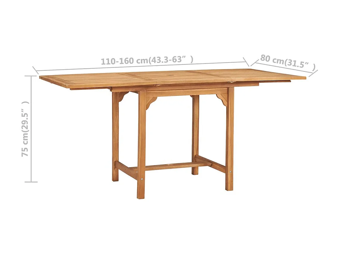 Salon de jardin 5 pcs Bois de teck massif