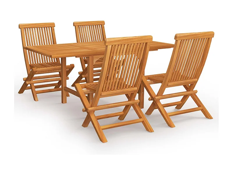 Salon de jardin 5 pcs Bois de teck massif