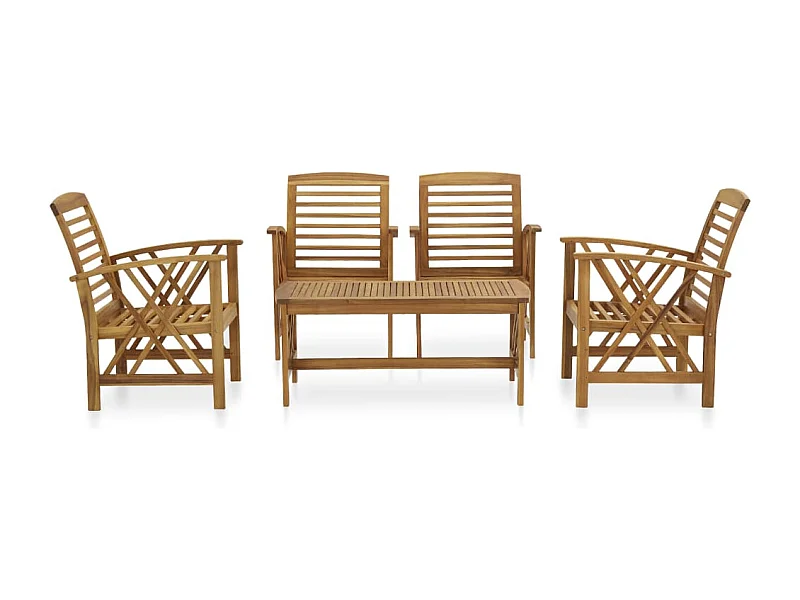 Salon de jardin 5 pcs Bois d'acacia massif