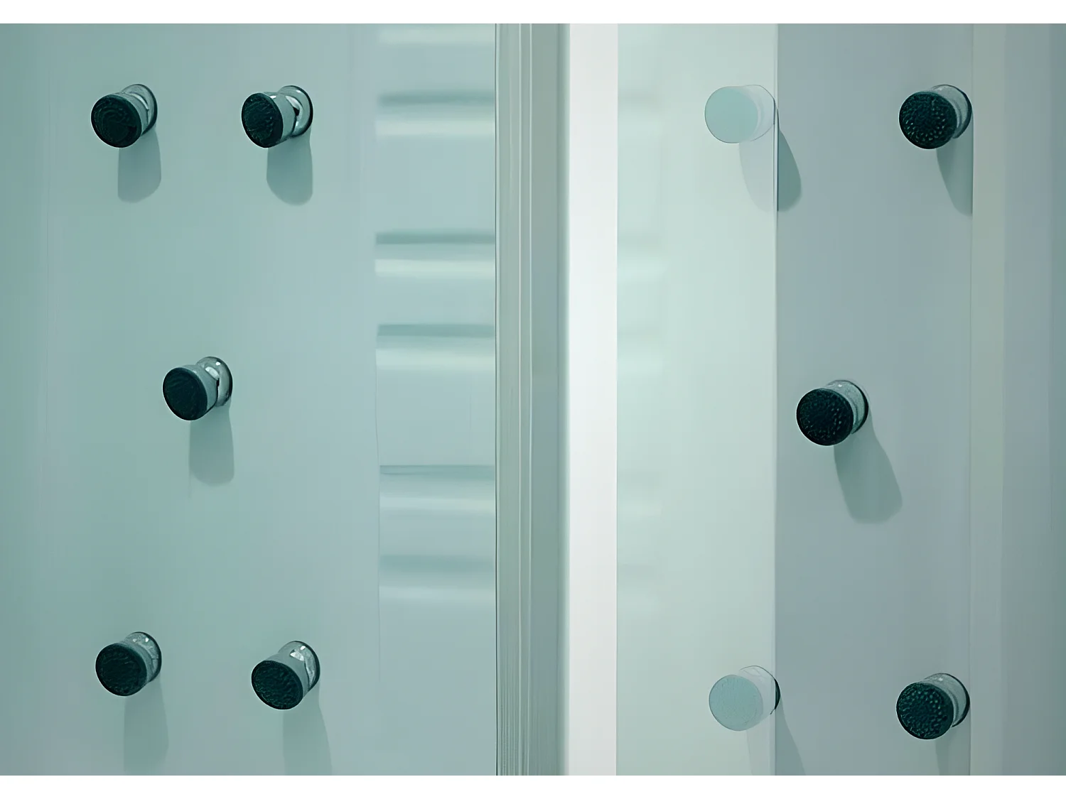 Duche retangular hidromassagem-banho turco ARTHEMIS em acrílico reforçado com 12 jatos de massagem e chuva tropical