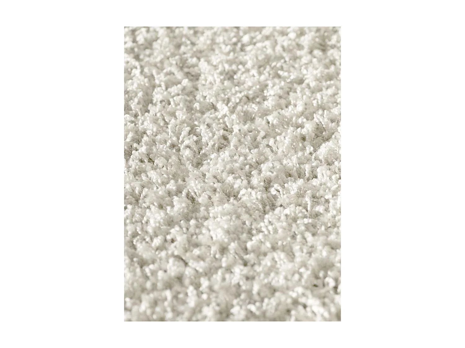 Tapis longs poils shaggy 160x230 rectangle tissé crème motif uni SIMPLE