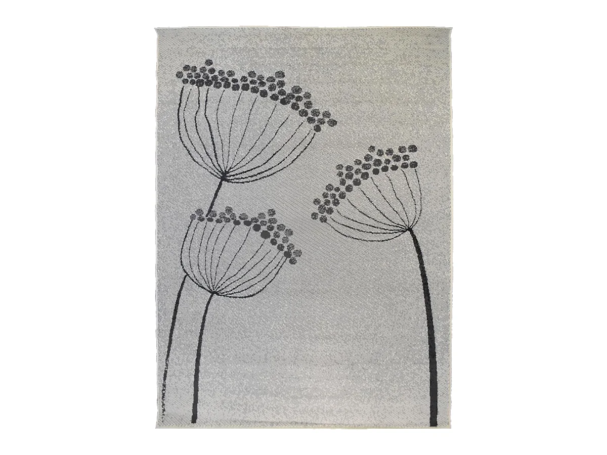 tapis salon 160x225 tissé crème rectangle motif floral LYN1 PRINTEMPS