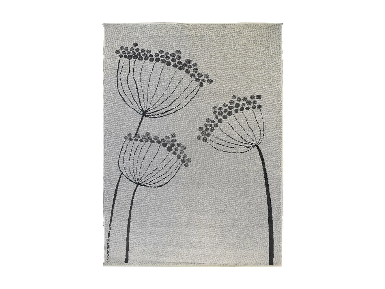 tapis salon 160x225 tissé crème rectangle motif floral LYN1 PRINTEMPS