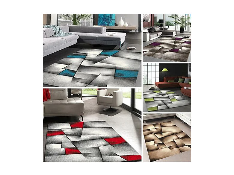 Tapis salon 160x230 cm Rectangulaire BRILLANCE 660-80 Vert Salon adapté au chauffage par le sol