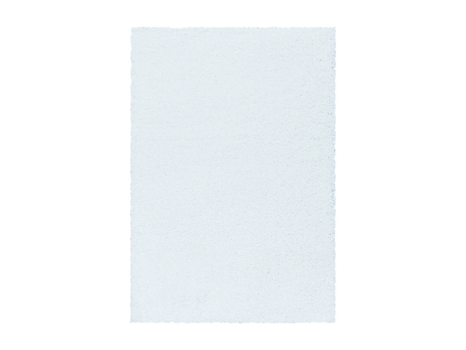 Tapis poils longs shaggy 60x110 rectangle tissé blanc motif uni UNI I