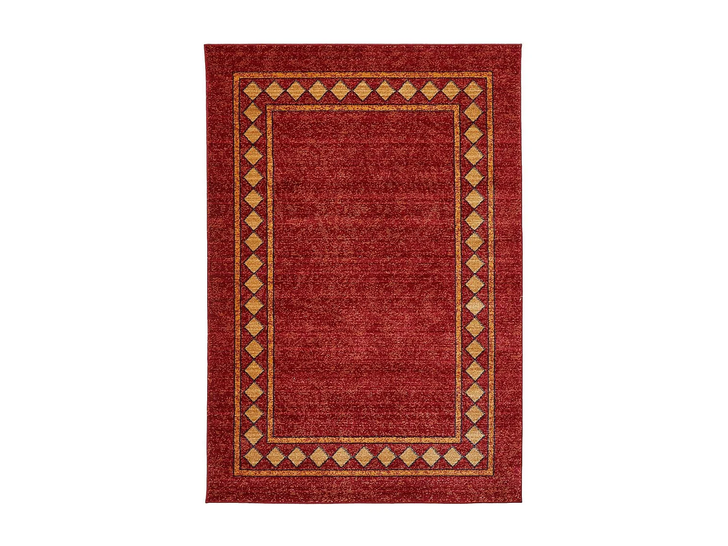 tapis chambre 100x150 tissé rouge rectangle motif simple CHOBAY 3