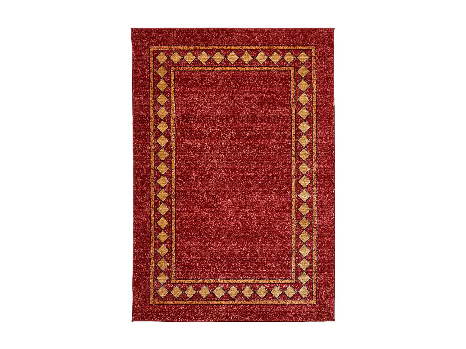 tapis chambre 100x150 tissé rouge rectangle motif simple CHOBAY 3