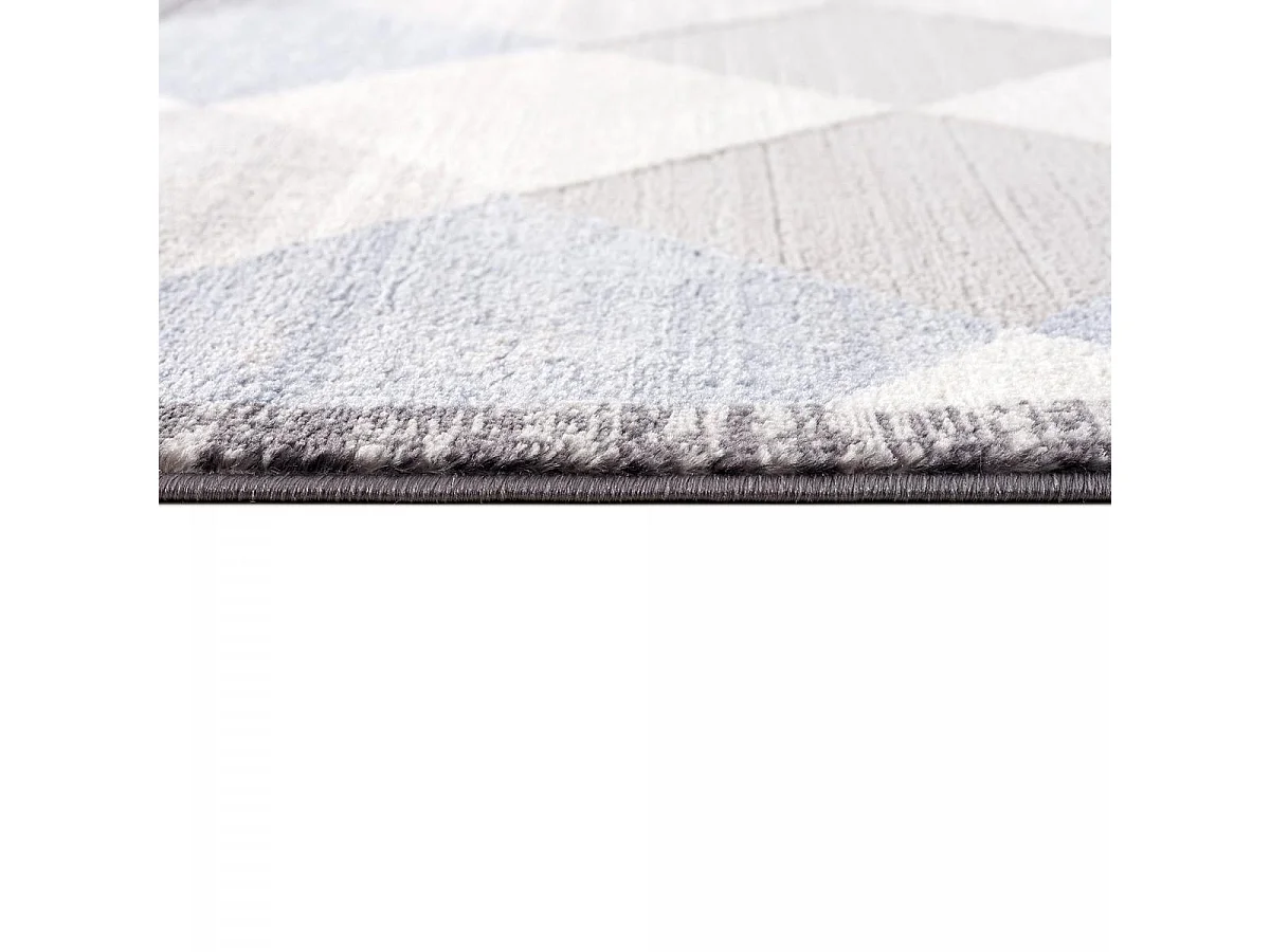tapis salle à manger 160x220 tissé gris clair et gris foncé motif géométrique