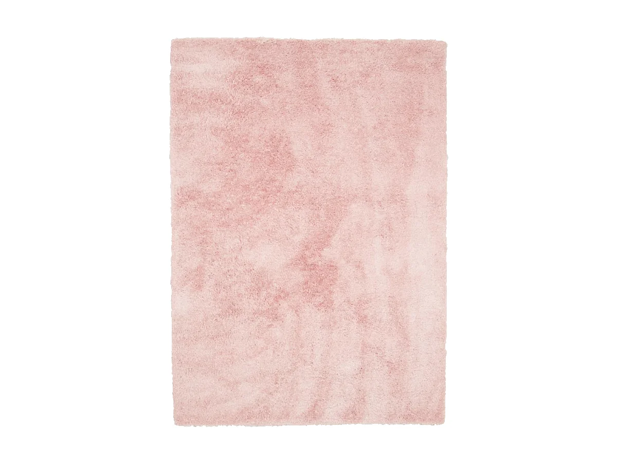 Tapis longs poils shaggy 80x150 rectangle fait à la main rose motif uni CHIC