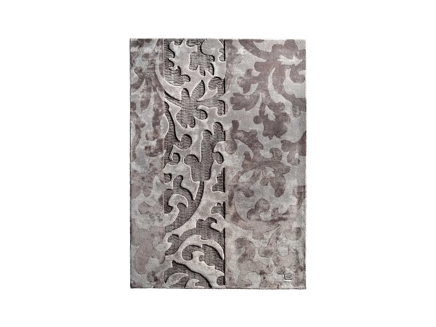 tapis chambre 190x290 fait main en viscose gris rectangle TRACE