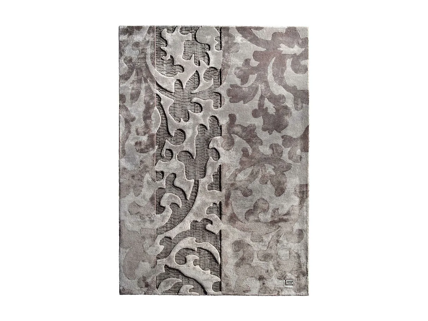 tapis chambre 190x290 fait main en viscose gris rectangle TRACE