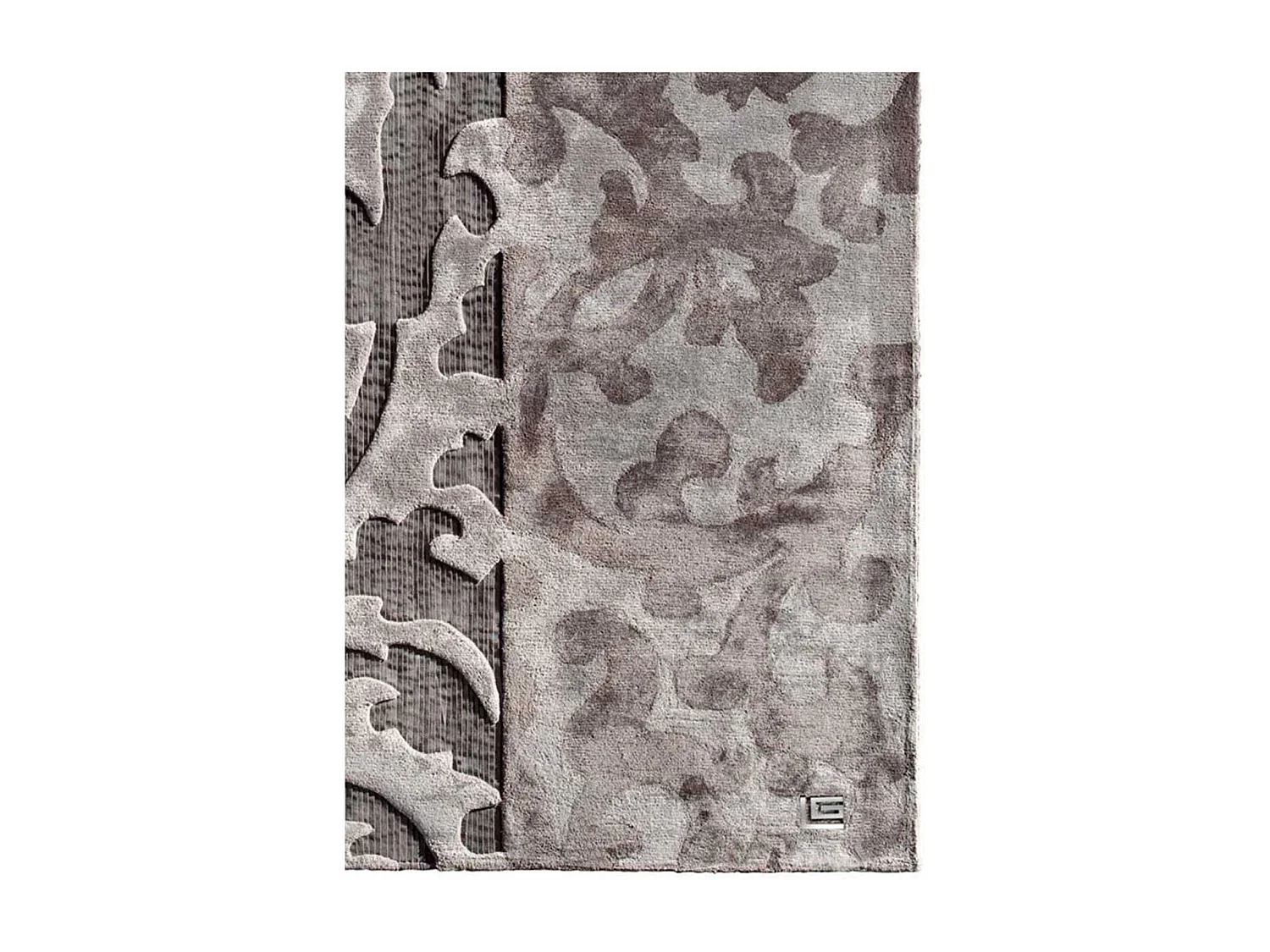 tapis chambre 190x290 fait main en viscose gris rectangle TRACE