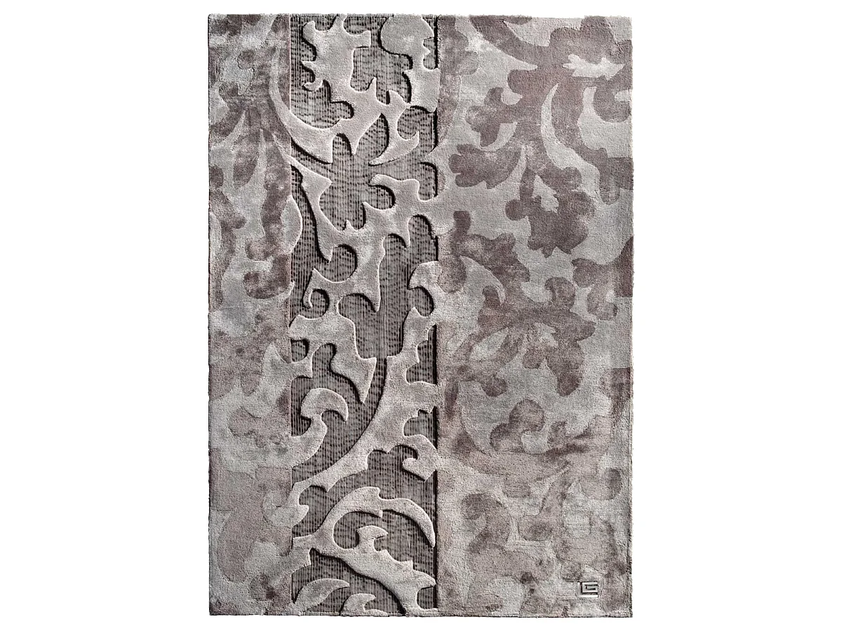 tapis chambre 190x290 fait main en viscose gris rectangle TRACE