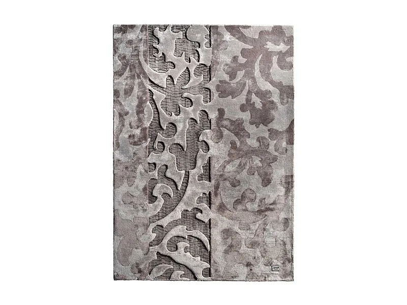 tapis chambre 190x290 fait main en viscose gris rectangle TRACE