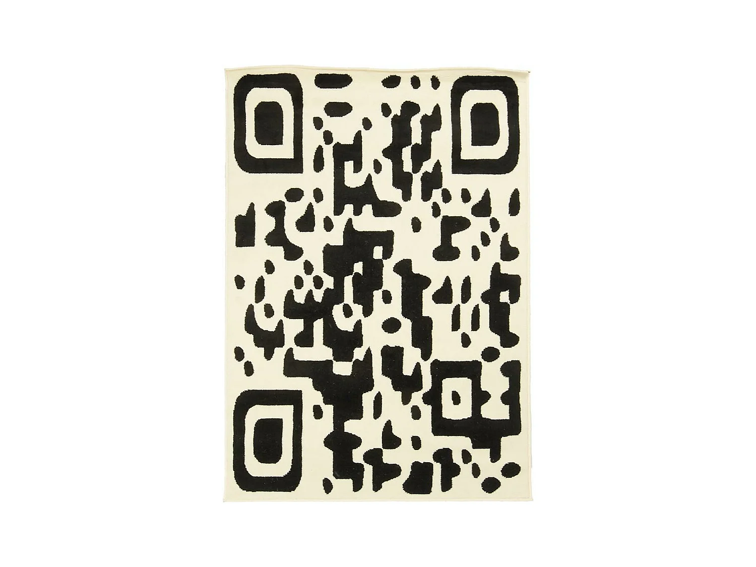 tapis salon 160x225 tissé noir rectangle motif géométrique LYN1 QR