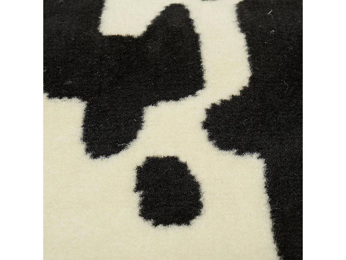 tappeto da soggiorno 160x225 intrecciato motivo geometrico rettangolo nero AF1 QR