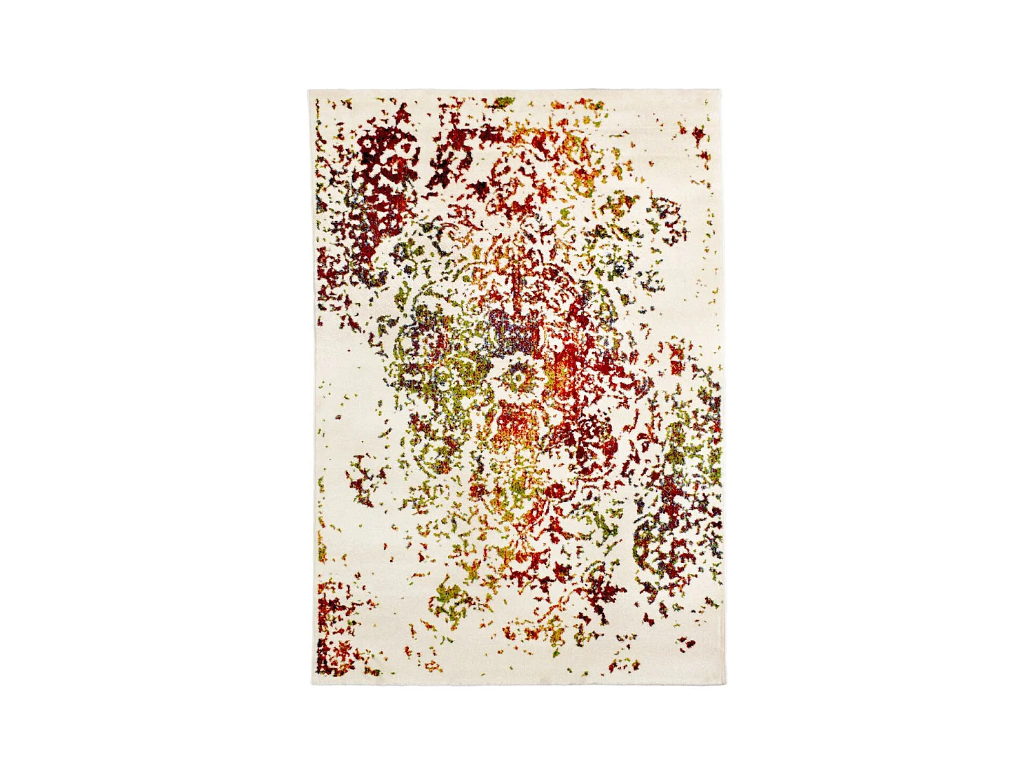 Tapis oriental Ø160cm rond multicolore tissé motif ancestral DESTRUCT 2