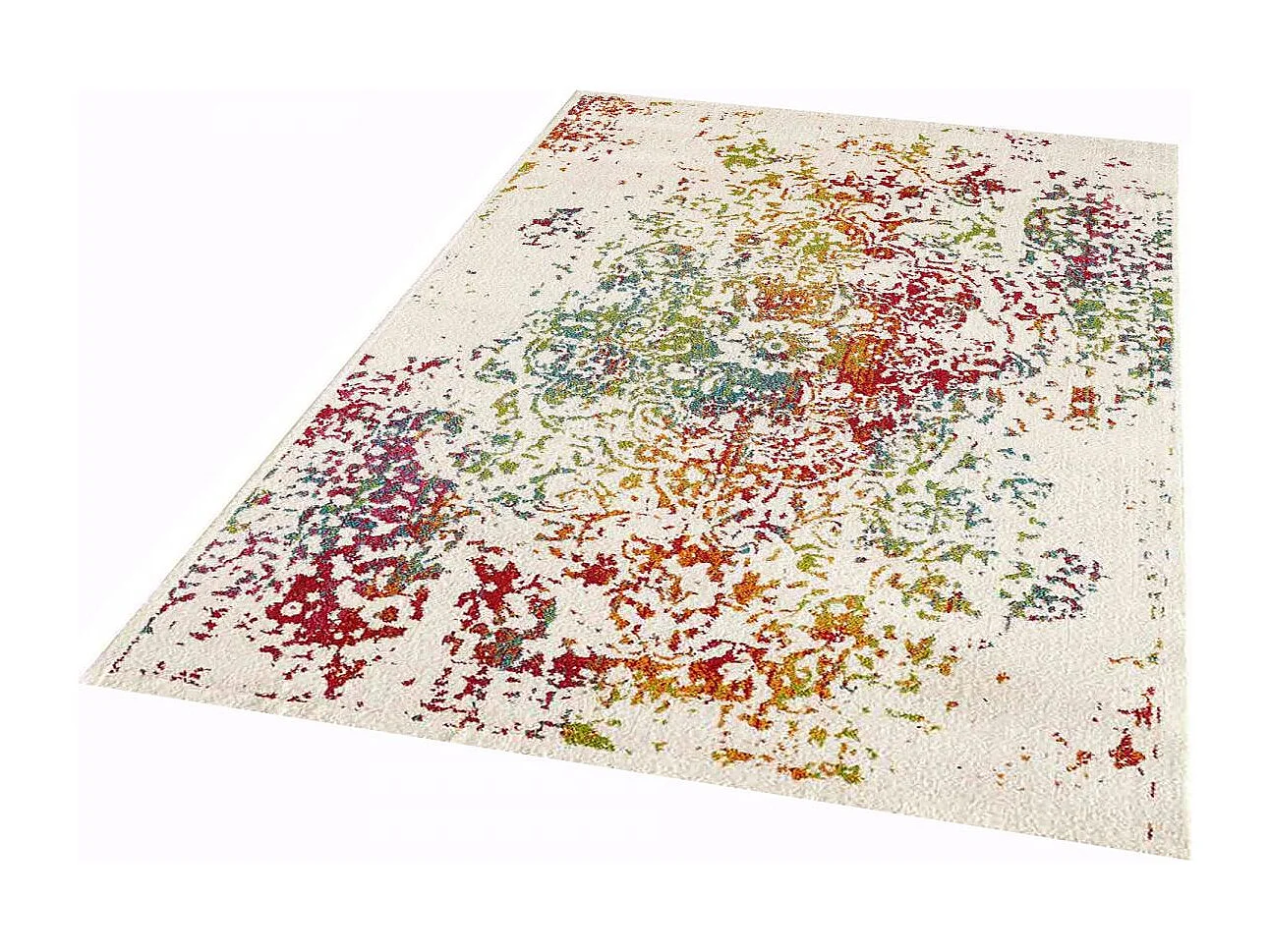 Tappeto orientale Ø160 cm rotondo tessuto multicolore motivo ancestrale DESTRUCT 2