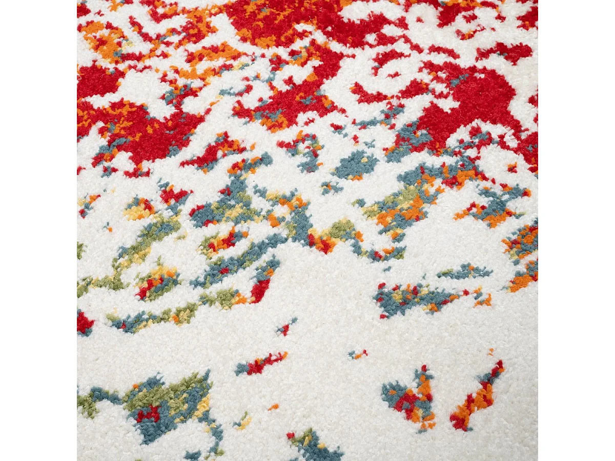 Tappeto orientale Ø160 cm rotondo tessuto multicolore motivo ancestrale DESTRUCT 2