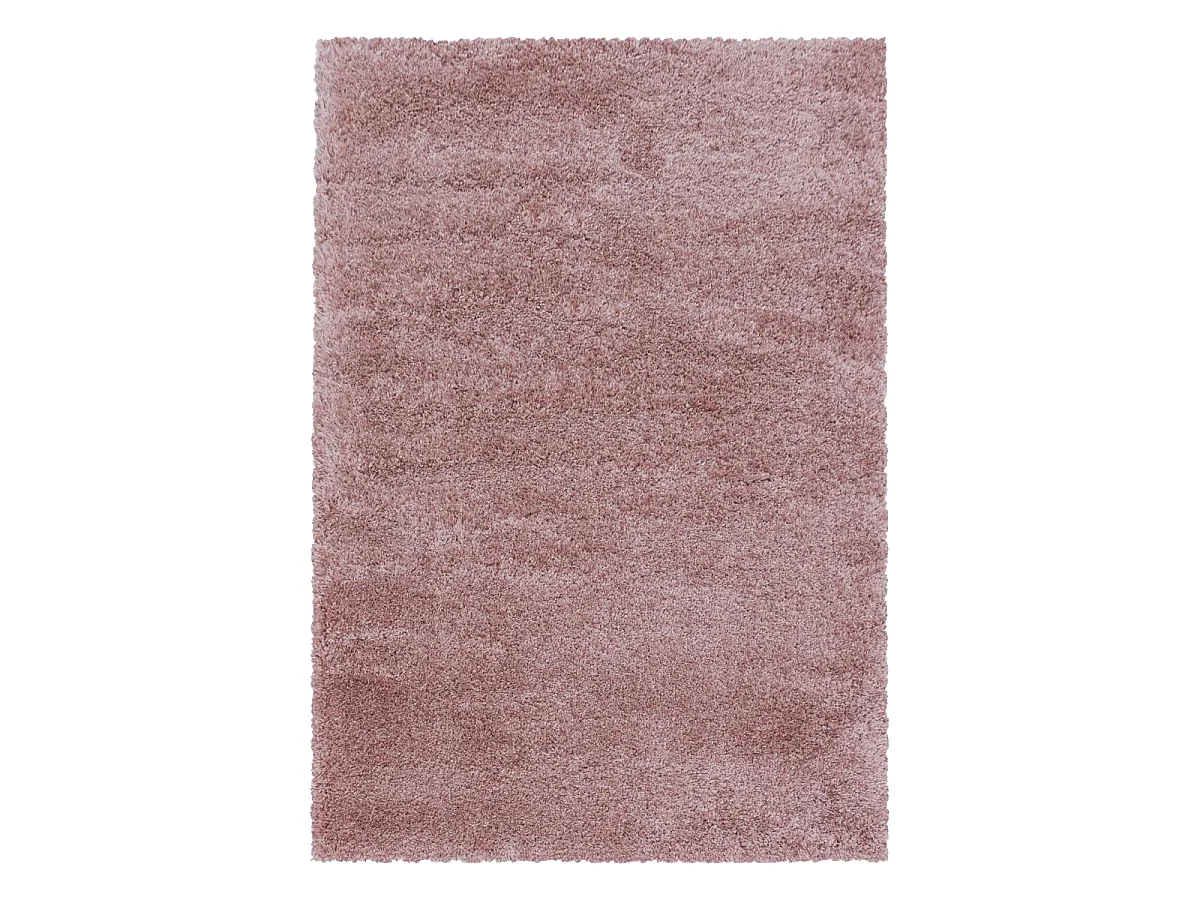Tapis poils longs shaggy 140x200 rectangle tissé rose motif uni UNI B